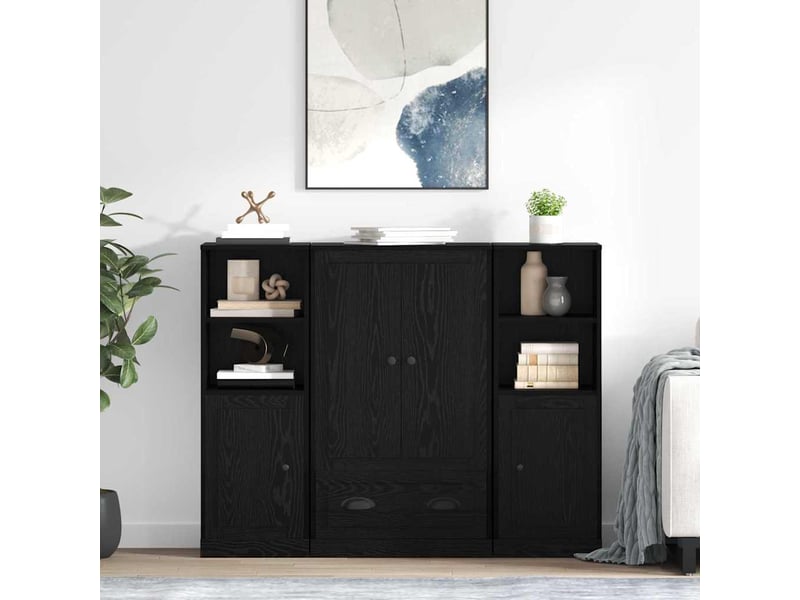  Buffet - haut armoire 3 pc chêne noir 132 x 35,5 x 103,5 cm  - Conforama B