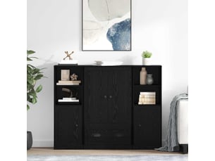 Buffet - haut armoire 3 pc chêne noir 132 x 35,5 x 103,5 cm