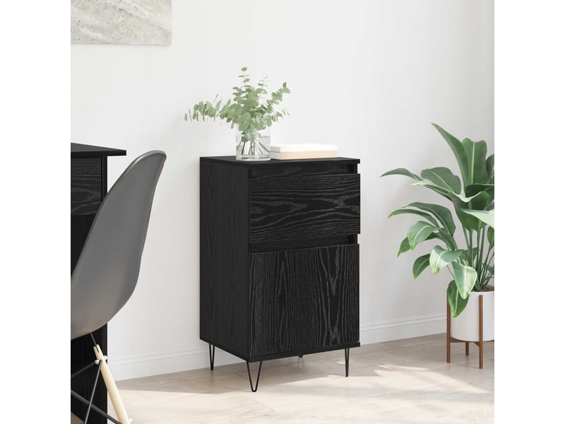  Buffet - bahut - meuble de rangement chêne noir 35 x 40 x 70 cm bois d'ingénierie  - Conforama B