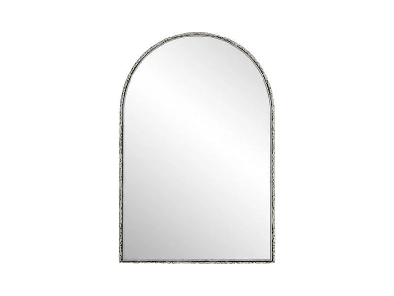  Miroir de salle de bains arche 61 x 91 cm argent, cadre en fer et verre trempe, a suspendre au mur  - Conforama D