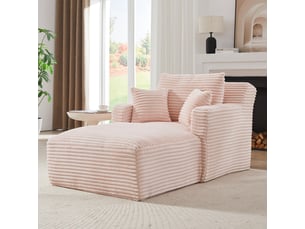 Canapé droit compressé convertible Fay Lum 1 place Velours côtelé rose