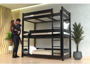 Lit superposé 80x190 cm ABC MEUBLES TRI380-N coloris noir