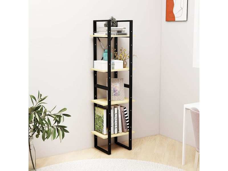  Bibliothèque à 4 niveaux, armoire à livres 40x30x140 cm bois de pin massif  - Conforama C