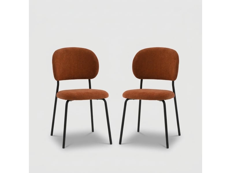  Lot de 2 chaises de salle à manger en tissu cindy - orange  - Conforama A