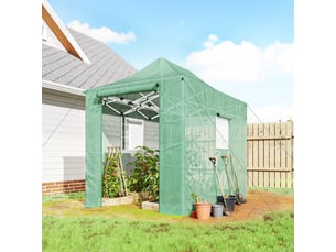 Serre pop-up pliable - 200x300x270 cm - vert - polyéthylène - toit à pignon - portes et fenêtres à fermeture éclair
