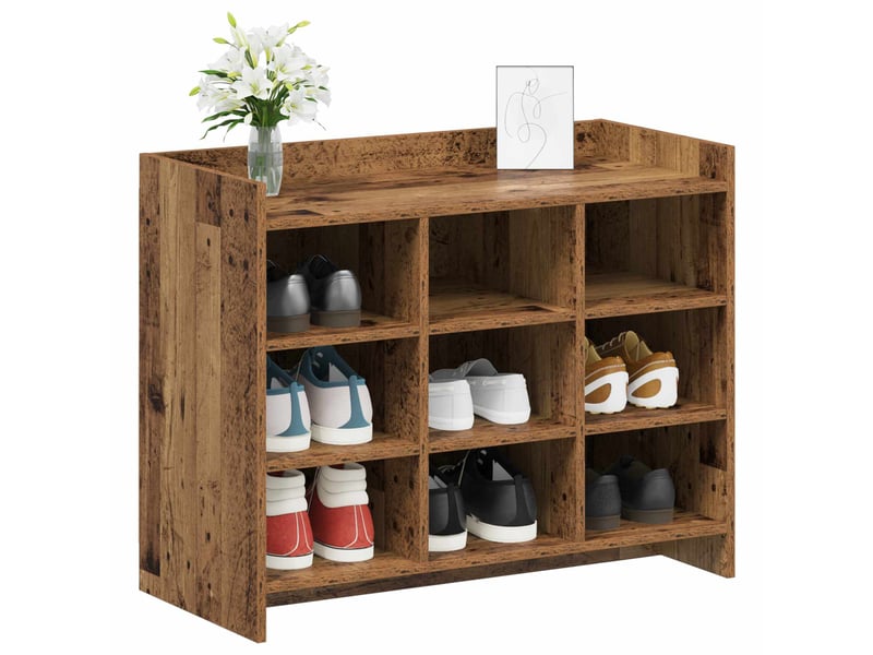  Meuble à chaussure, cabinet à chaussures bois ancien 85x39,5x70 cm  - Conforama C