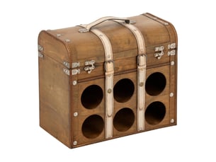 Porte-bouteilles malle aubin 42cm marron