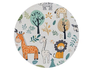 Tapis lavable bambino 61570 cercle animaux, afrique pour les enfants antidérapant - crème vert cercle 80 cm