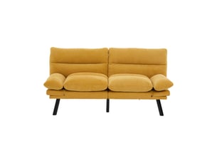 Canapé droit convertible KORFEE 2 places Tissu jaune