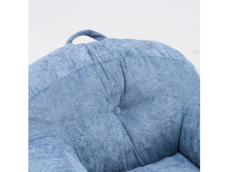  Fauteuil poire modenvie en fausse fourrure bleue avec accoudoirs et mousse déchiquetée 95 x 95 x 79 cm  - Conforama E