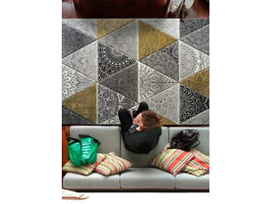 Tapis rectangle atticgo amy gris - 100% polypropylène, finition heat-set frisé