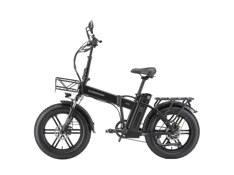  Vélo électrique pliant sinohon aw20, freins hydrauliques, 20 fat bike, noir  - Conforama B