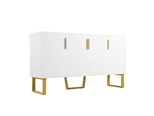 Buffet 4 porte(s)  0 tiroir(s)   - 140 cm coloris blanc 
