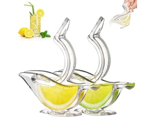 Lot de 2 presse-citrons individuels design en acrylique transparent - service de table élégant et pratique