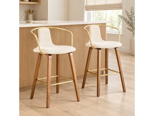 tabouret de bar <strong>STILVORA</strong> - blanc hauteur d'assise 67.5 cm vendu Par paire