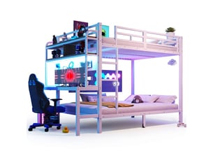 Lit superposé 140x200 cm <strong>ZERBACO</strong> <strong></strong> coloris blanc