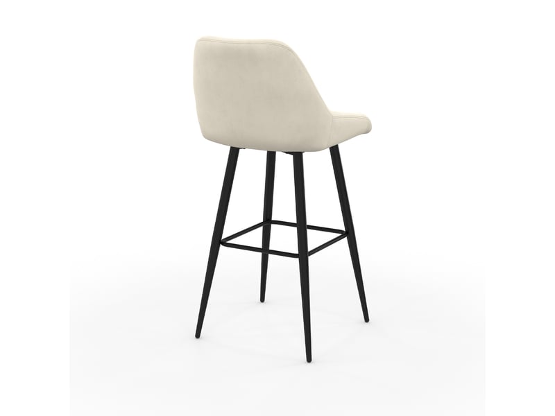 Lot de 2 tabourets de bar thalya en velours beige avec demi-accoudoirs  - Conforama D