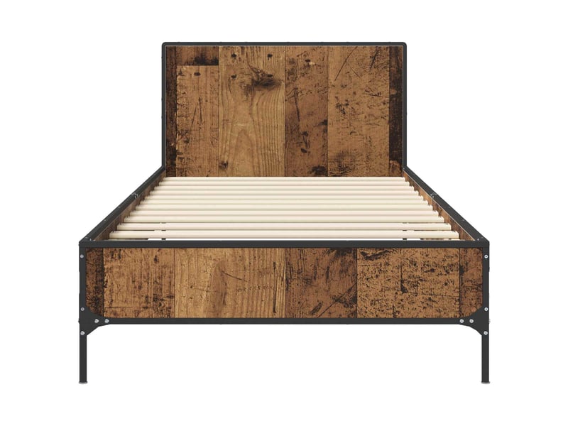 Lit simple- lit adulte - cadre de lit avec tête de lit bois ancien 80 x 200 cm - Conforama C
