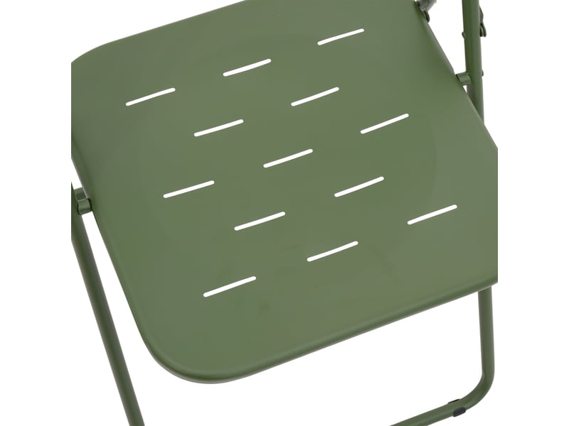 Salon de jardin pliant,60x60x73 cm,3 pièces avec table,acier,vert - Conforama E