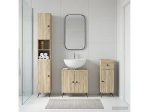 Ensemble de meuble de salle de bain 3 pièces breda chêne sonoma cf63351
