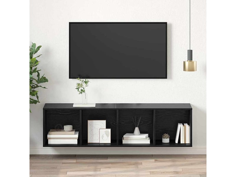  Ensemble meuble tv - banc tv - meuble de rangement 37 x 37 x 142,5 cm chêne noir  - Conforama D