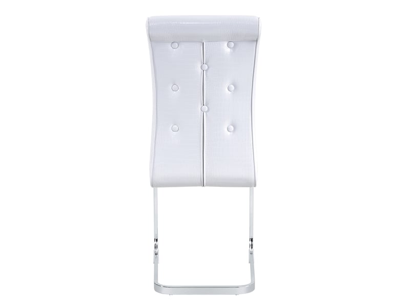  Chaises de salle à manger,57x41x101,5 cm,lot de 2,pvc et métal chromé,blanc  - Conforama D