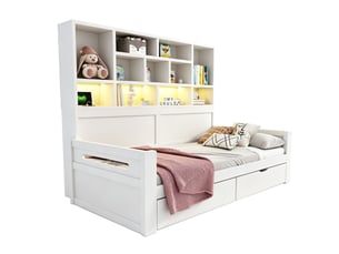 Lit simple 90x200 cm <strong>VVBV</strong>  <strong></strong> coloris blanc
