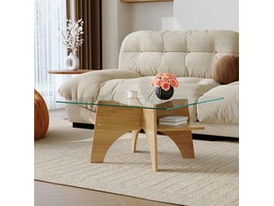 Table basse carré(e) coloris bicolore FLORAGRACE - 80 cmx80 cm