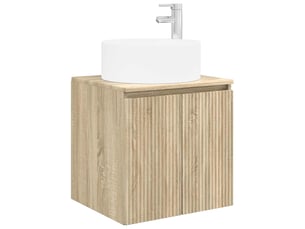 Meuble de lavabo mural, rangement salle de bain chêne sonoma 49.5x44.5x65.5 cm