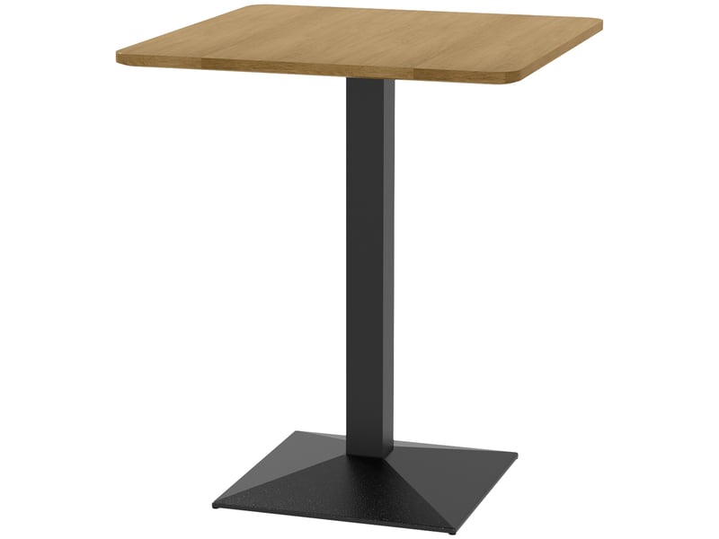 Table à manger carrée pour 2 personnes 70x70x75cm table de cuisine plateau effet bois piétement en acier marron foncé  - Conforama B