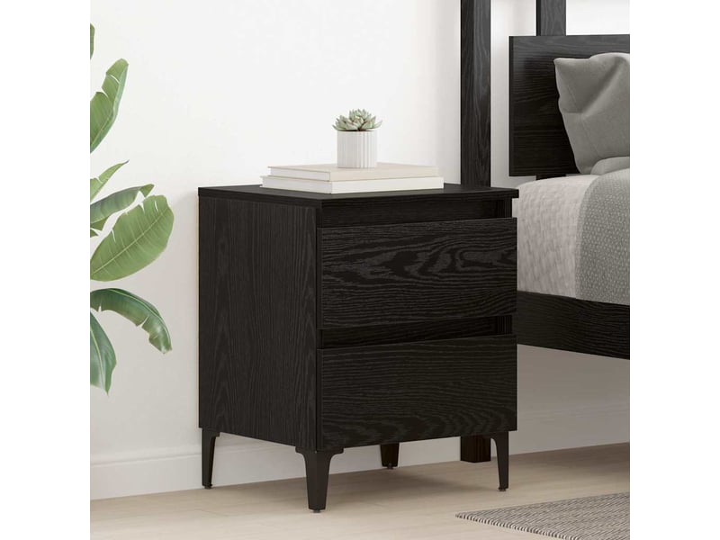  Table de chevet - cabinet de chevet - table de nuit 2 pc chêne noir 40 x 35 x 50 cm  - Conforama C
