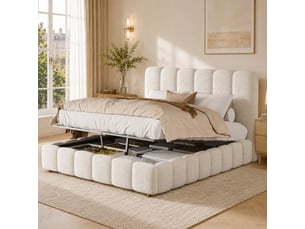 Lit coffre 140x190 cm <strong></strong>  <strong></strong> coloris blanc