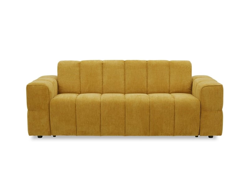  Canapé convertible express 3 places en velours texturé moutarde basile KF9067D-3-MOUT - Conforama E