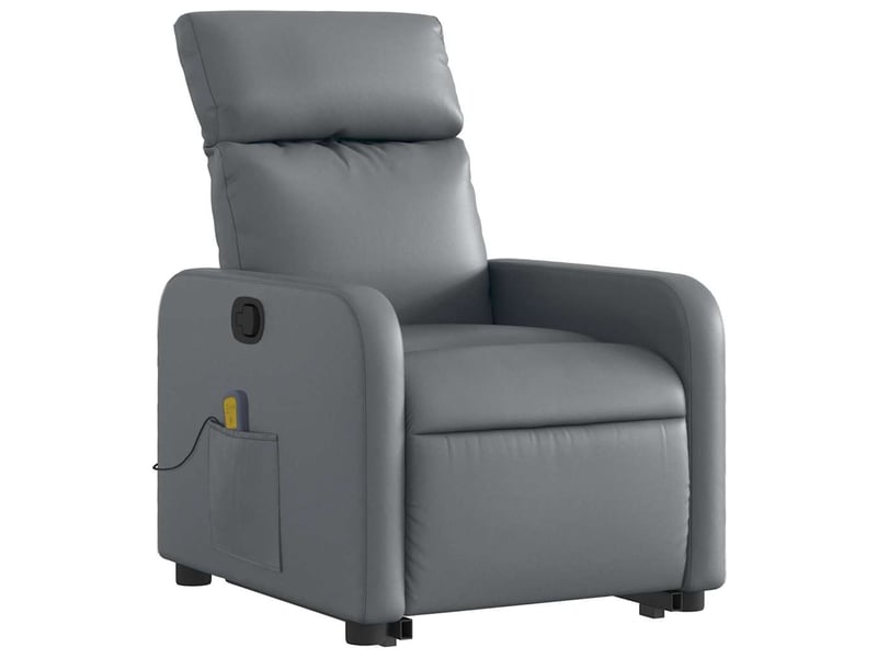  Fauteuil inclinable de massage, fauteuil relax gris similicuir shl23112  - Conforama D