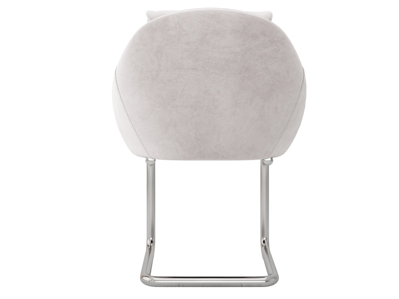  Lot de 6 chaise de salle à manger 59 x 65 x 82 cm – beige – velours, accoudoirs et piètement métal  - Conforama D