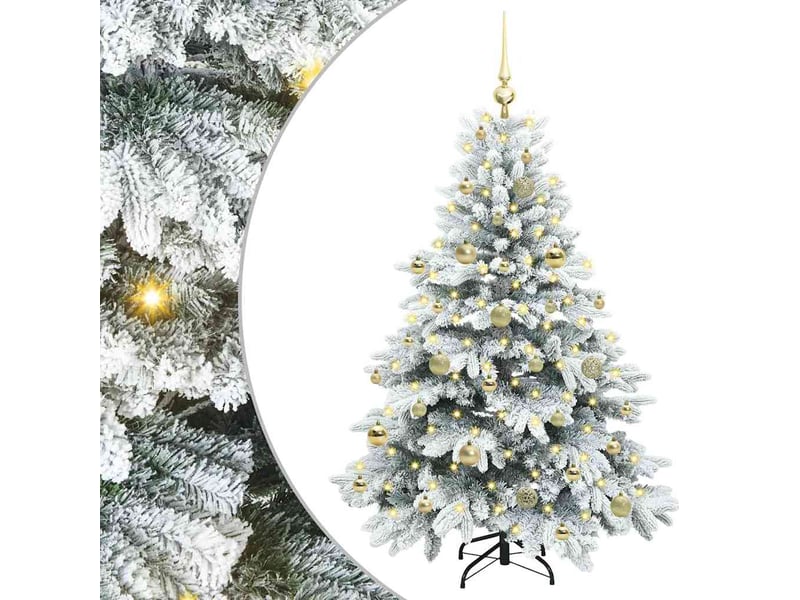  Sapin de noël - arbre de noël artificiel avec 150 led blanc 150 cm pe et pvc  - Conforama A