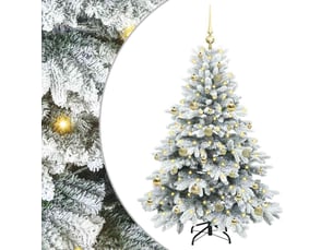 Sapin de noël - arbre de noël artificiel avec 150 led blanc 150 cm pe et pvc