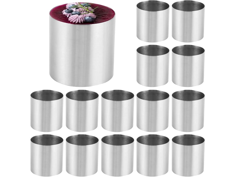  Cercles à pâtisserie inox lot de 15 - ø 5 x h 5 cm cercles à mousse sans fond pour mini entremets, gâteaux individuels, tartares et dressage de table Cake tin - Conforama A