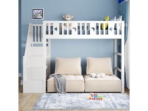 Lit mezzanine 90x200 cm SOGEU   coloris blanc
