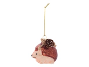 Suspension de sapin hérisson en verre marron 6 cm