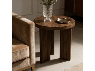 Table basse rond(e) coloris marron LPOSPI - 44.5 cmx44.5 cm