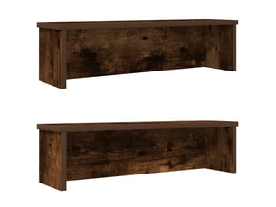 Lot de 2 étagères de cuisine empilables, étagères de rangement chêne fumé 60x15x16 cm cf42797