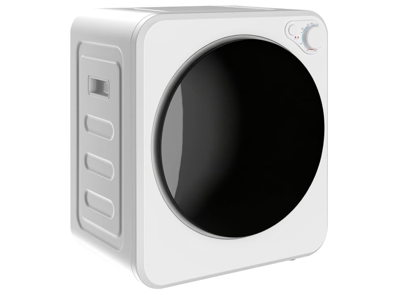Mini sèche-linge à évacuation 4 kg, 5 programmes, 60 °c, tambour inox, blanc evryae