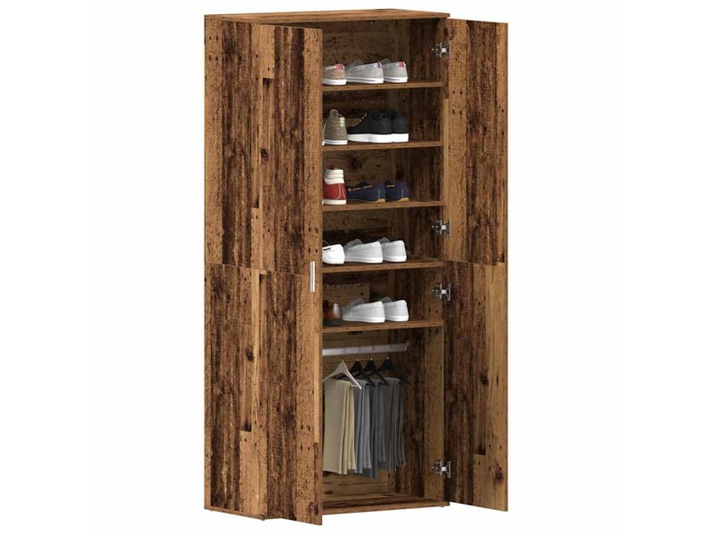 Meuble à chaussure, cabinet à chaussures 80x39x178 cm bois d'ingénierie shl8507 - Conforama C