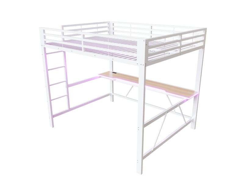  Lit superposé en métal et mdf blanc 160x200 cm  - Conforama A