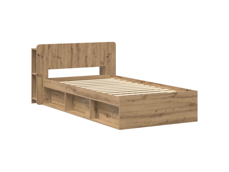  Lit simple- lit adulte -  cadre de lit avec rangement chêne artisanal 80 x 200 cm  - Conforama A