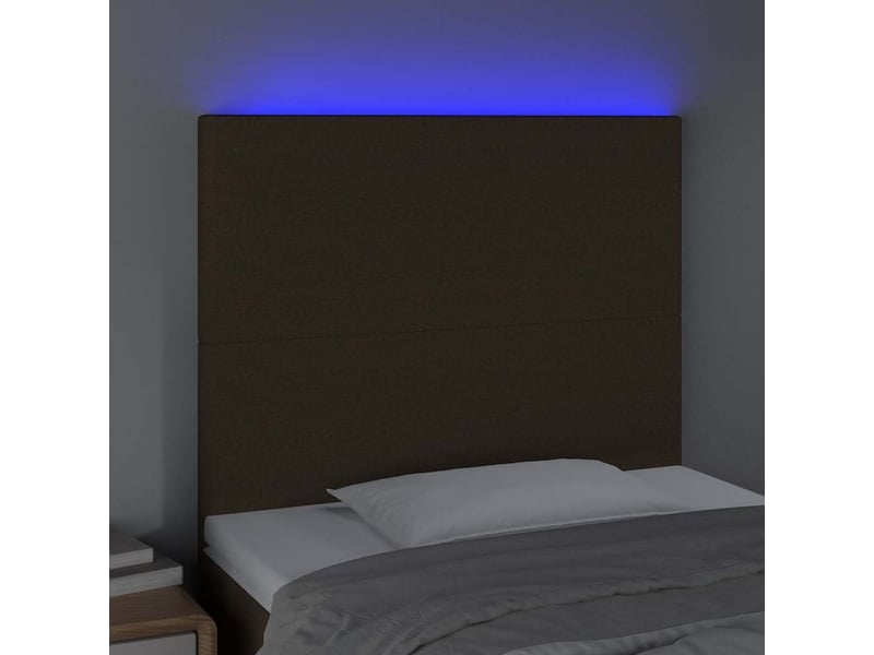  Tête de lit à led, décoration murale marron foncé 100x5x118128 cm tissu  - Conforama C