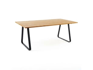 Table à manger l. 200 cm plaqué chêne et piètement luge noir – fine 0476