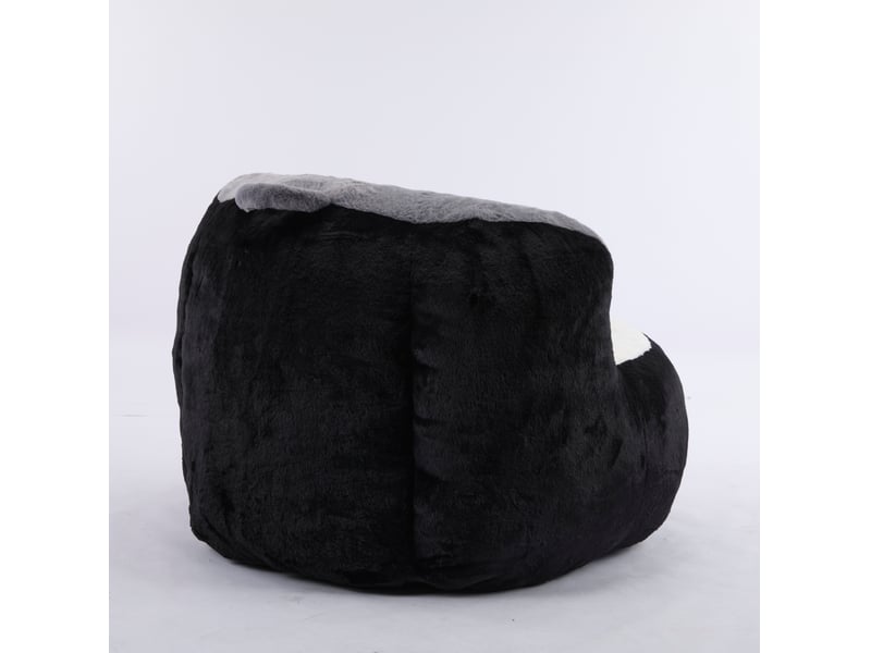 Fauteuil poire 106x110x77 cm avec rembourrage en mousse déchiquetée, imitation fourrure, multicolore - Conforama D
