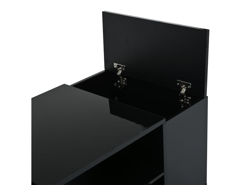  Table basse 100x50x40 cm avec éclairage led panneau de particules noir  - Conforama D